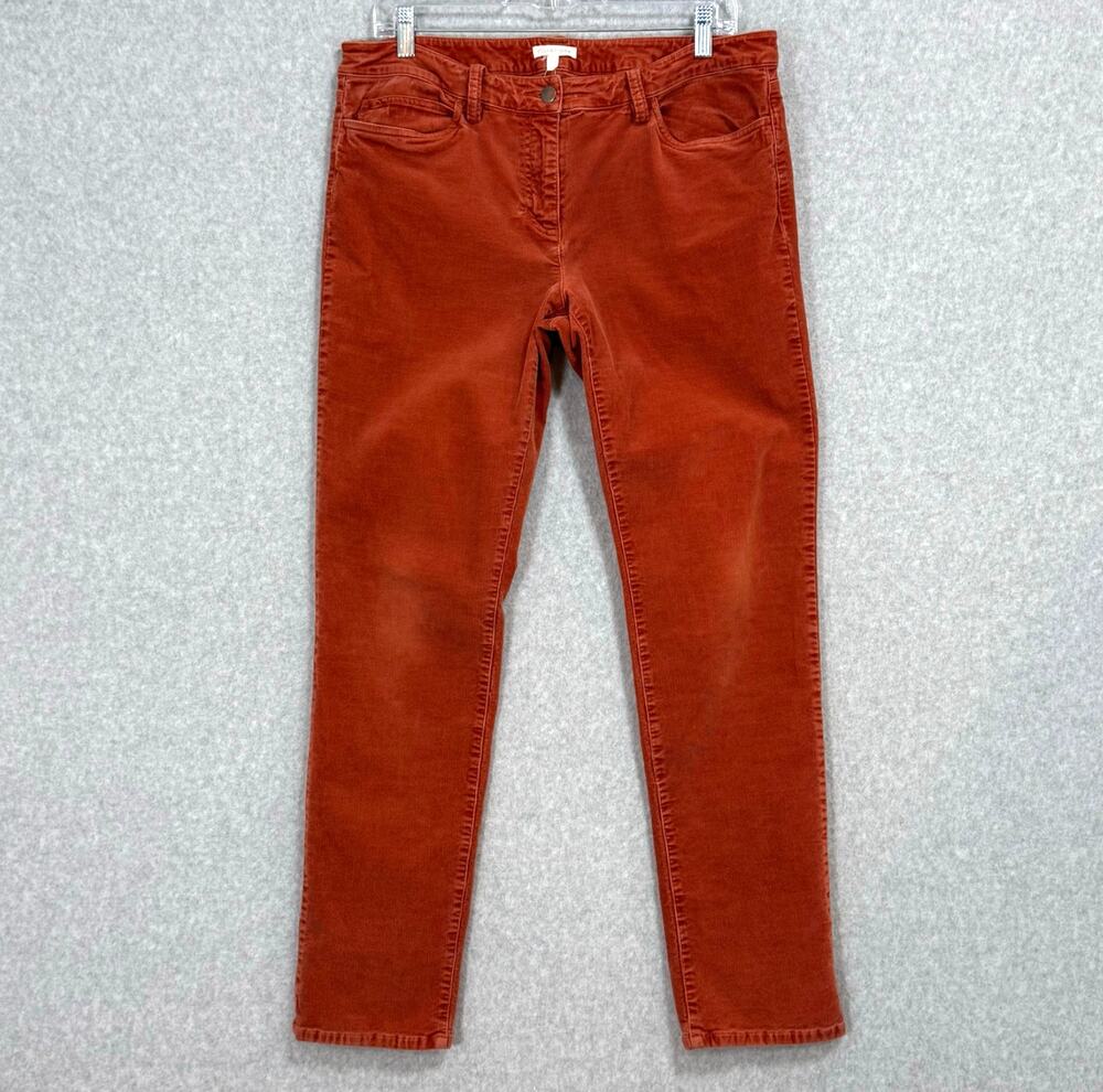 Eileen Fisher Stretch Corduroy Pants Size 12 Slim Tapered Leg Autumn Fall Earthy